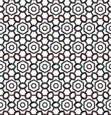 Süslü, soyut, dikişsiz desen, vektör illüstrasyonu