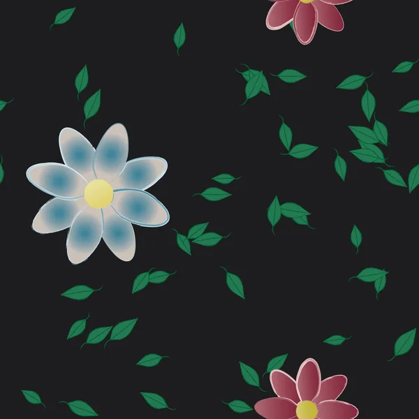 Hermoso Fondo Sin Costura Floral Ilustración Vectores — Vector de stock