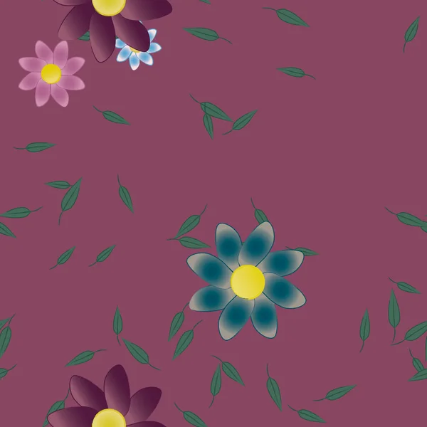 Fundo Sem Costura Floral Bonito Ilustração Vetorial — Vetor de Stock