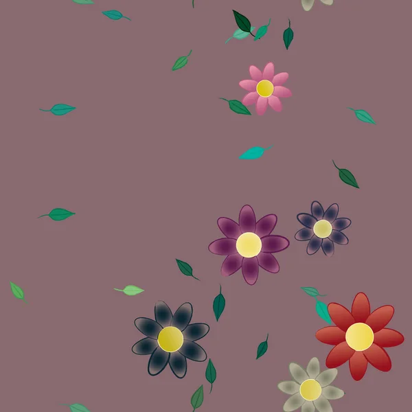 Fundo Sem Costura Floral Bonito Ilustração Vetorial — Vetor de Stock