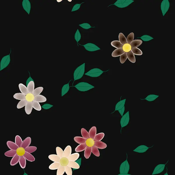 Fundo Sem Costura Floral Bonito Ilustração Vetorial — Vetor de Stock