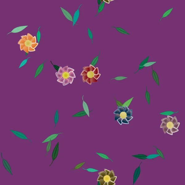 Hermoso Fondo Sin Costura Floral Ilustración Vectores — Vector de stock