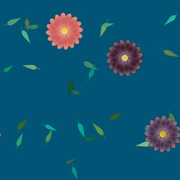 Fundo Sem Costura Floral Bonito Ilustração Vetorial — Vetor de Stock