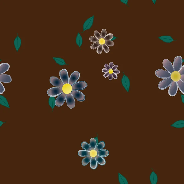 Fundo Sem Costura Floral Bonito Ilustração Vetorial — Vetor de Stock