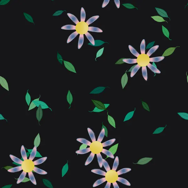 Fundo Sem Costura Floral Bonito Ilustração Vetorial — Vetor de Stock