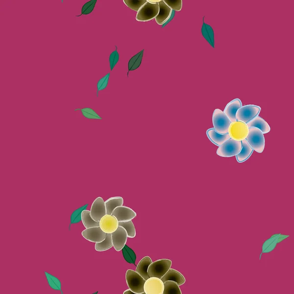 Fundo Sem Costura Floral Bonito Ilustração Vetorial —  Vetores de Stock