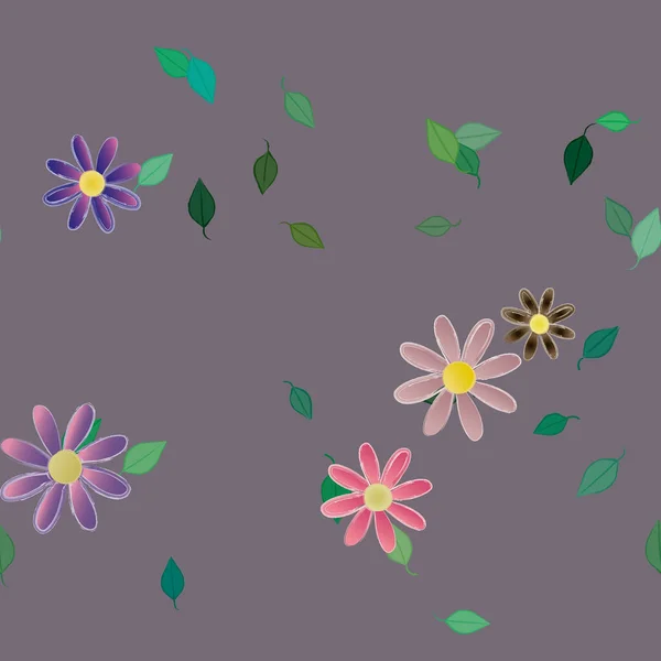 Hermoso Fondo Sin Costura Floral Ilustración Vectores — Vector de stock