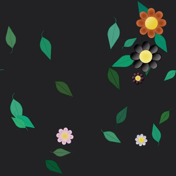 Fundo Sem Costura Floral Bonito Ilustração Vetorial —  Vetores de Stock