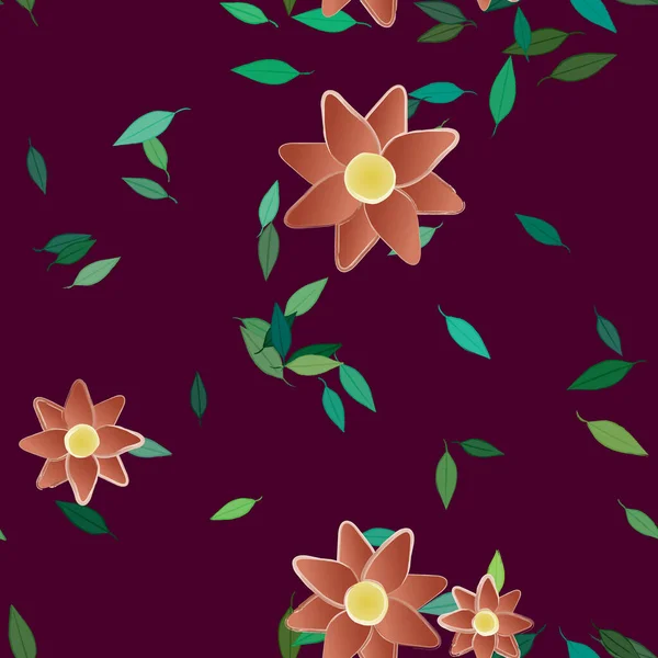 Fundo Sem Costura Floral Bonito Ilustração Vetorial — Vetor de Stock