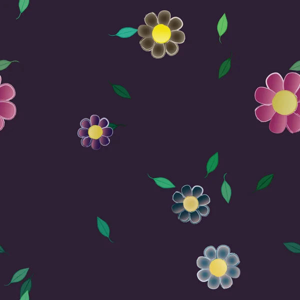 Fundo Sem Costura Floral Bonito Ilustração Vetorial —  Vetores de Stock