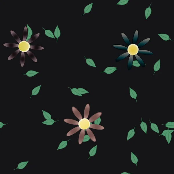 Fundo Sem Costura Floral Bonito Ilustração Vetorial — Vetor de Stock