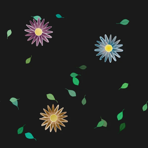 Hermoso Fondo Sin Costura Floral Ilustración Vectores — Vector de stock