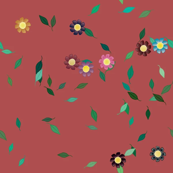 Fundo Sem Costura Floral Bonito Ilustração Vetorial — Vetor de Stock