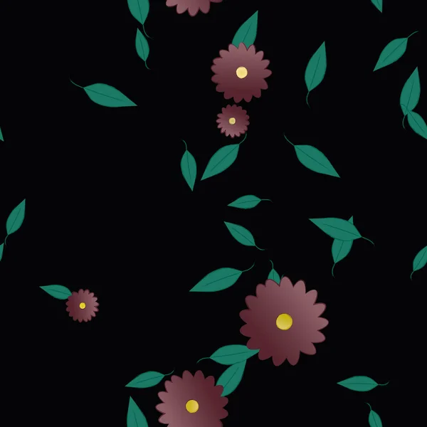 Fundo Sem Costura Floral Bonito Ilustração Vetorial —  Vetores de Stock