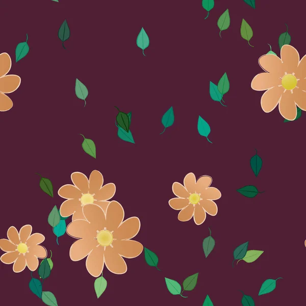 Schöne Florale Nahtlose Hintergrund Vektorillustration — Stockvektor