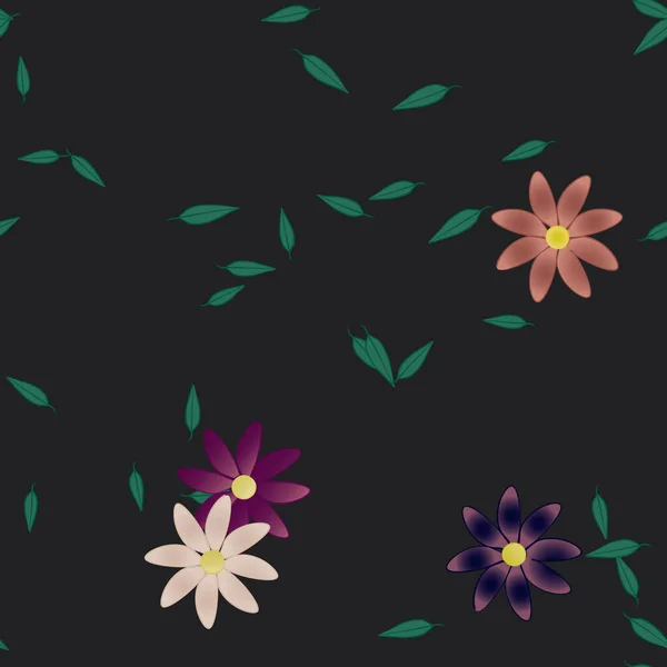 Fundo Sem Costura Floral Bonito Ilustração Vetorial — Vetor de Stock