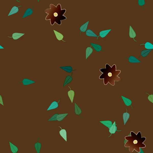 Fundo Sem Costura Floral Bonito Ilustração Vetorial — Vetor de Stock