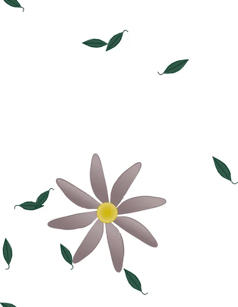 Fleurs Abstraites Avec Feuilles Vertes Fond Sans Couture Illustration Vectorielle — Image vectorielle