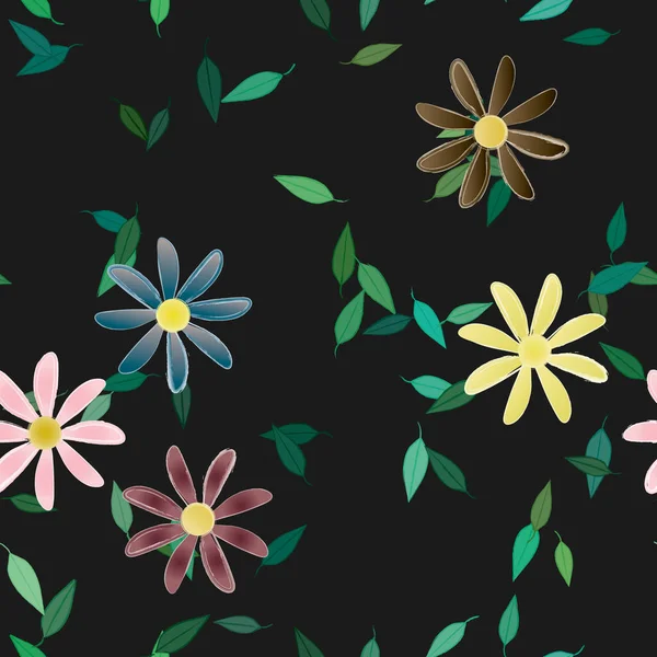 Schöne Florale Nahtlose Hintergrund Vektorillustration — Stockvektor