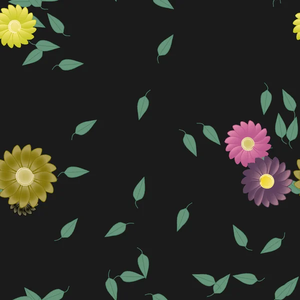 Hermoso Fondo Sin Costura Floral Ilustración Vectores — Vector de stock