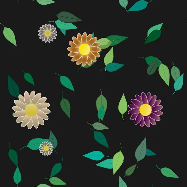 Schöne Florale Nahtlose Hintergrund Vektorillustration — Stockvektor