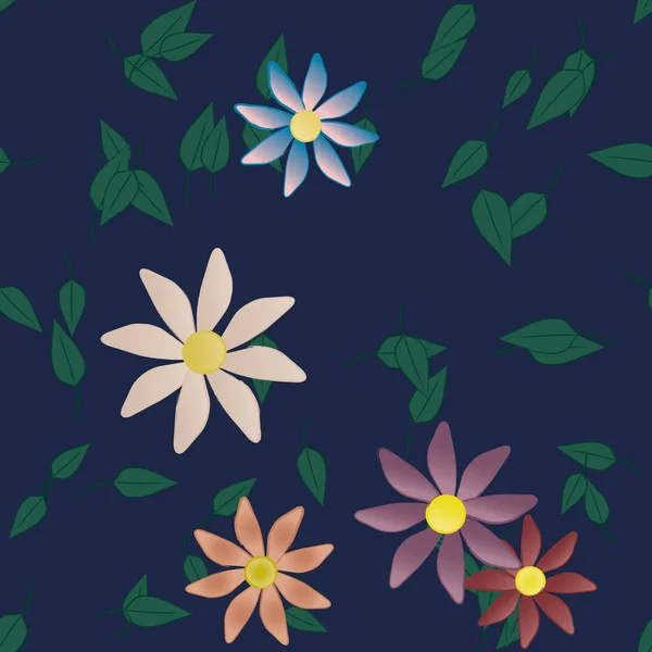 Schöne Florale Nahtlose Hintergrund Vektorillustration — Stockvektor