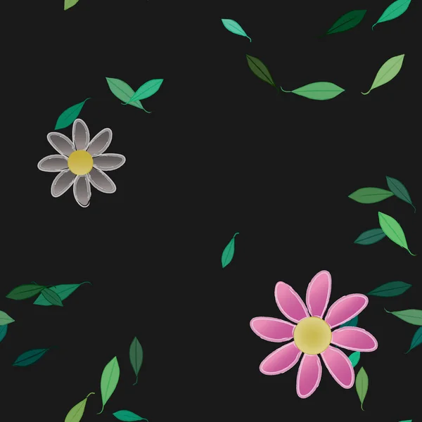 Fundo Sem Costura Floral Bonito Ilustração Vetorial —  Vetores de Stock