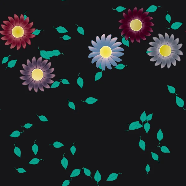 Hermoso Fondo Sin Costura Floral Ilustración Vectores — Vector de stock