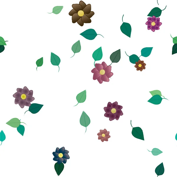 Fundo Sem Costura Floral Bonito Ilustração Vetorial — Vetor de Stock