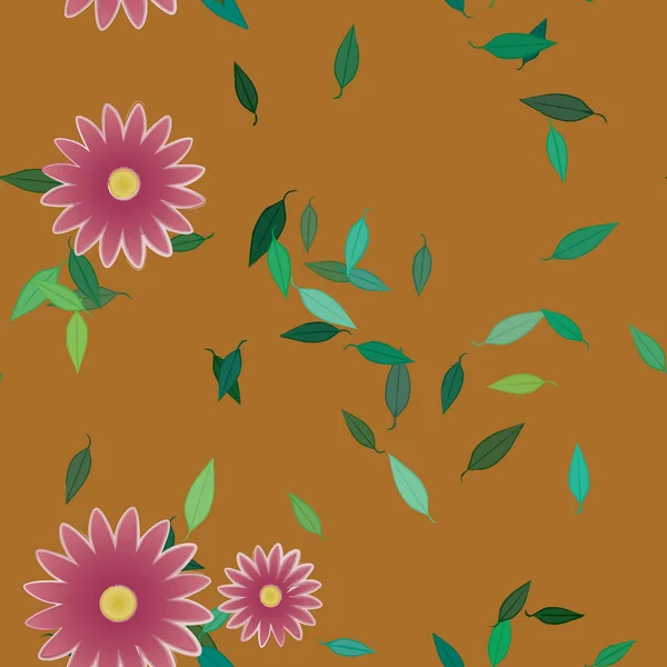 Schöne Florale Nahtlose Hintergrund Vektorillustration — Stockvektor