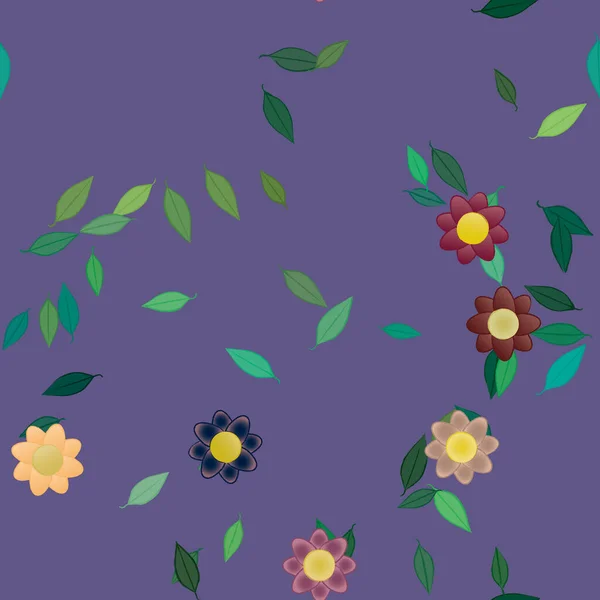 Fundo Sem Costura Floral Bonito Ilustração Vetorial — Vetor de Stock