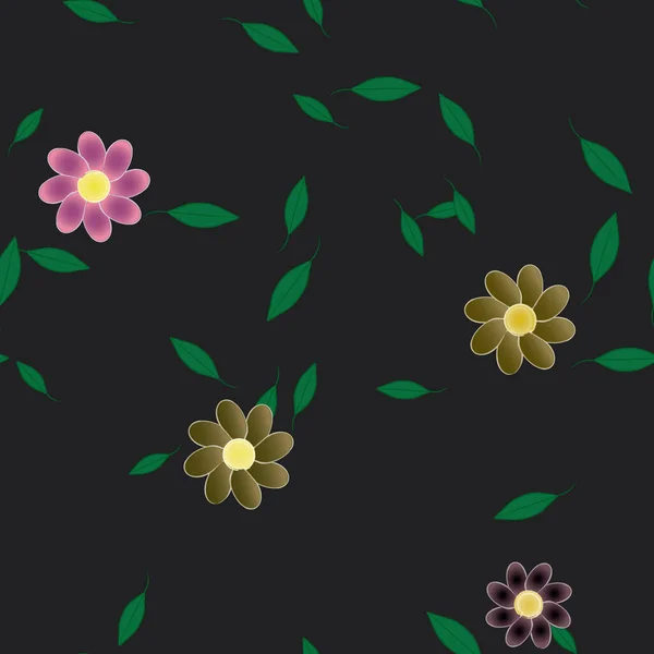 Fundo Sem Costura Floral Bonito Ilustração Vetorial — Vetor de Stock