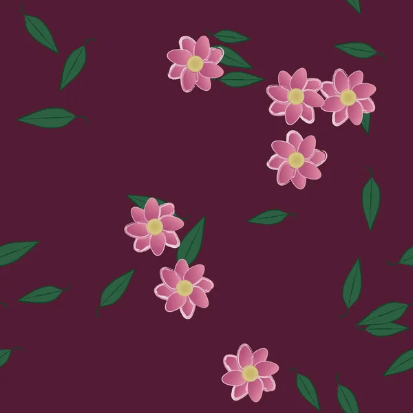 Fundo Sem Costura Floral Bonito Ilustração Vetorial — Vetor de Stock