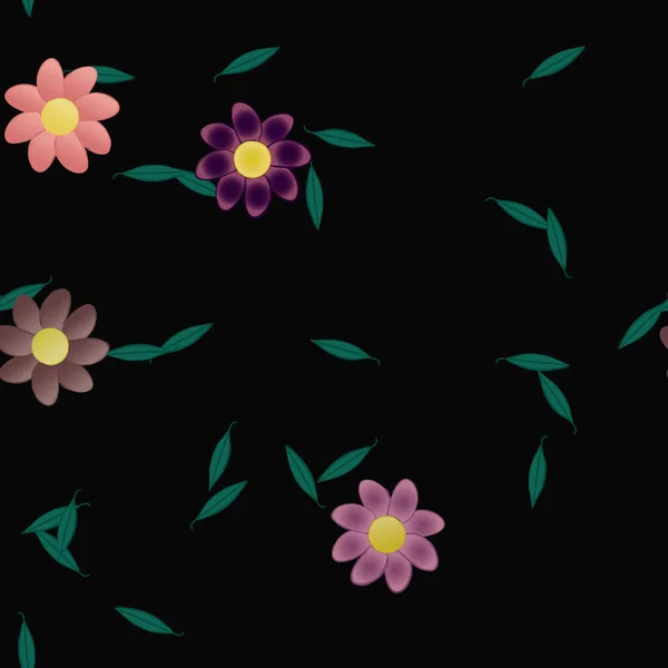 Hermoso Fondo Sin Costura Floral Ilustración Vectores — Vector de stock