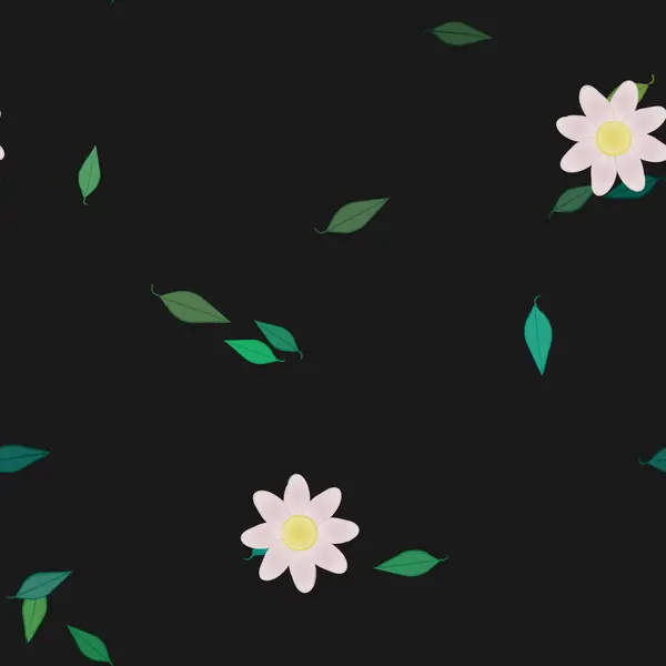 Fundo Sem Costura Floral Bonito Ilustração Vetorial — Vetor de Stock