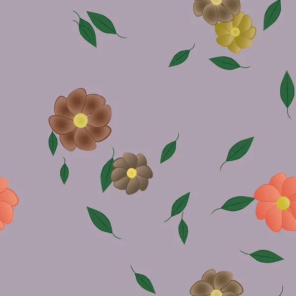 Fundo Sem Costura Floral Bonito Ilustração Vetorial — Vetor de Stock