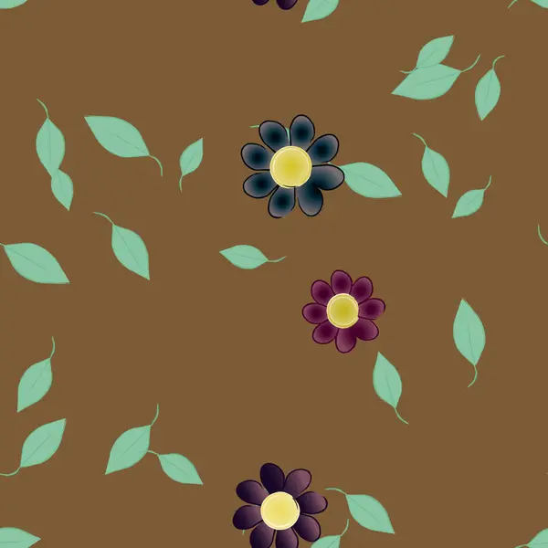 Fundo Sem Costura Floral Bonito Ilustração Vetorial —  Vetores de Stock