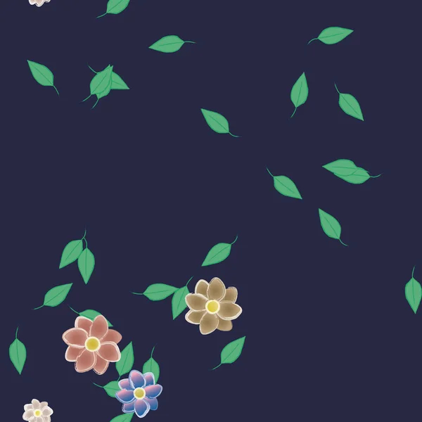 Fundo Sem Costura Floral Bonito Ilustração Vetorial — Vetor de Stock