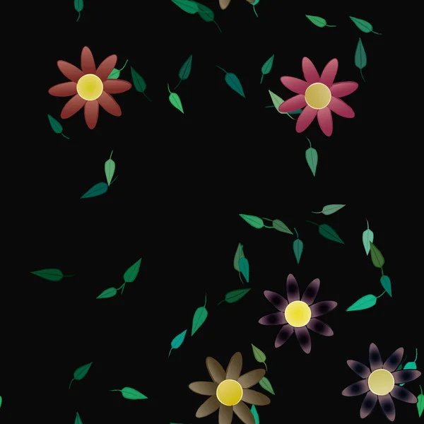 Beau Fond Floral Sans Couture Illustration Vectorielle — Image vectorielle