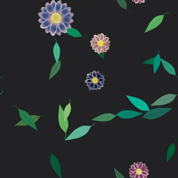 Schöne Florale Nahtlose Hintergrund Vektorillustration — Stockvektor