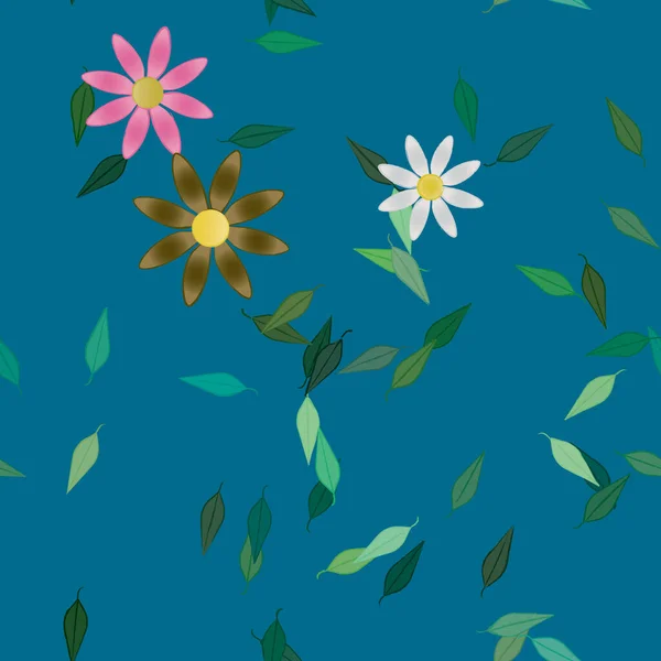 Fundo Sem Costura Floral Bonito Ilustração Vetorial — Vetor de Stock