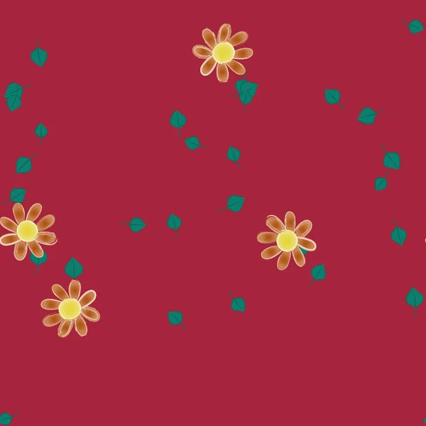 Fundo Sem Costura Floral Bonito Ilustração Vetorial — Vetor de Stock