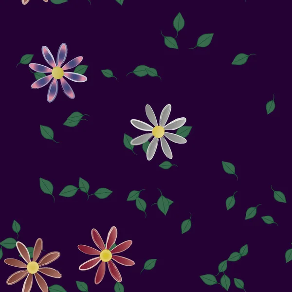 Fundo Sem Costura Floral Bonito Ilustração Vetorial — Vetor de Stock