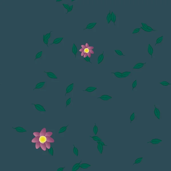 Fundo Sem Costura Floral Bonito Ilustração Vetorial — Vetor de Stock