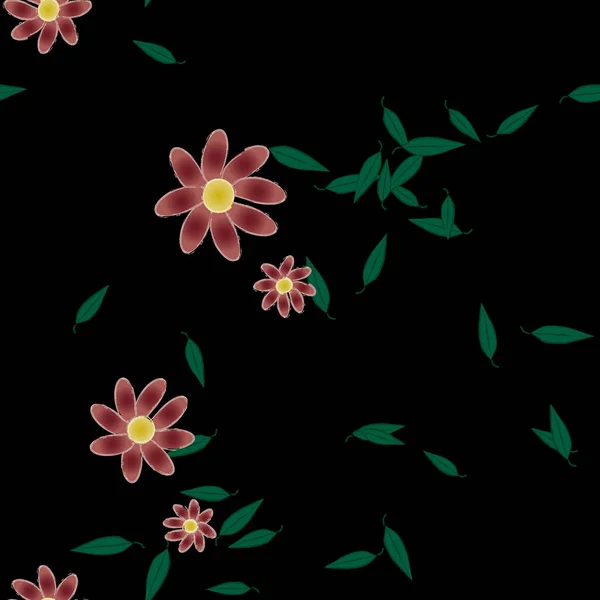 Fundo Sem Costura Floral Bonito Ilustração Vetorial — Vetor de Stock