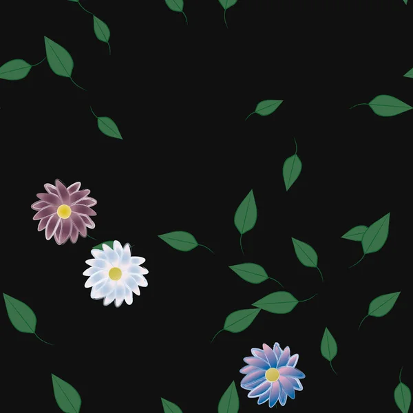 Fundo Sem Costura Floral Bonito Ilustração Vetorial — Vetor de Stock