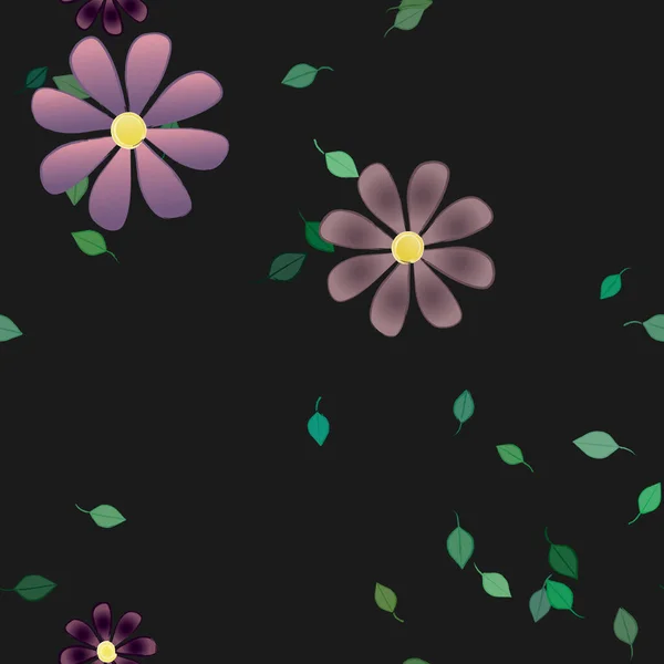 Fundo Sem Costura Floral Bonito Ilustração Vetorial — Vetor de Stock