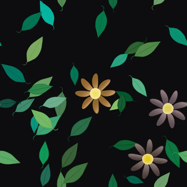 Fundo Sem Costura Floral Bonito Ilustração Vetorial —  Vetores de Stock