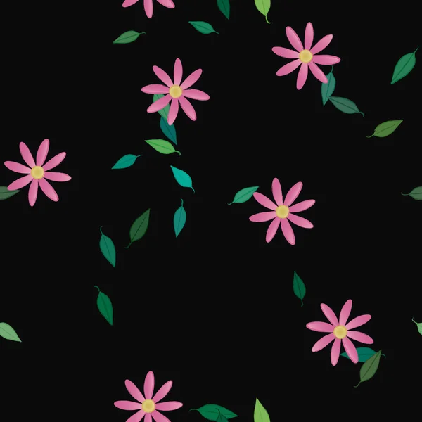 Fundo Sem Costura Floral Bonito Ilustração Vetorial — Vetor de Stock