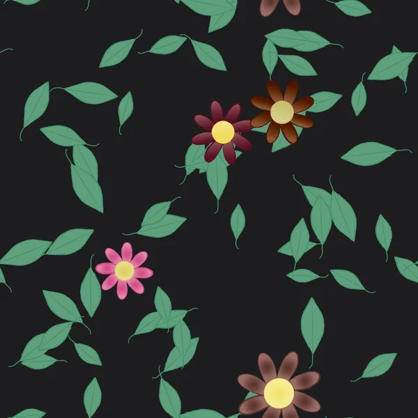 Hermoso Fondo Sin Costura Floral Ilustración Vectores — Vector de stock